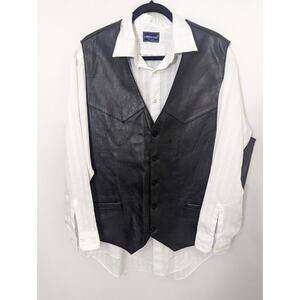 Phase 2 Genuine Leather Vest 2XL & Career Club Button Down Shirt